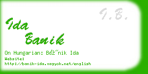 ida banik business card